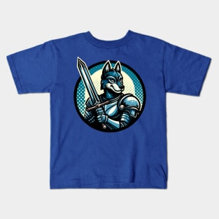 Wolf Knight With a Sword Kids T-Shirt